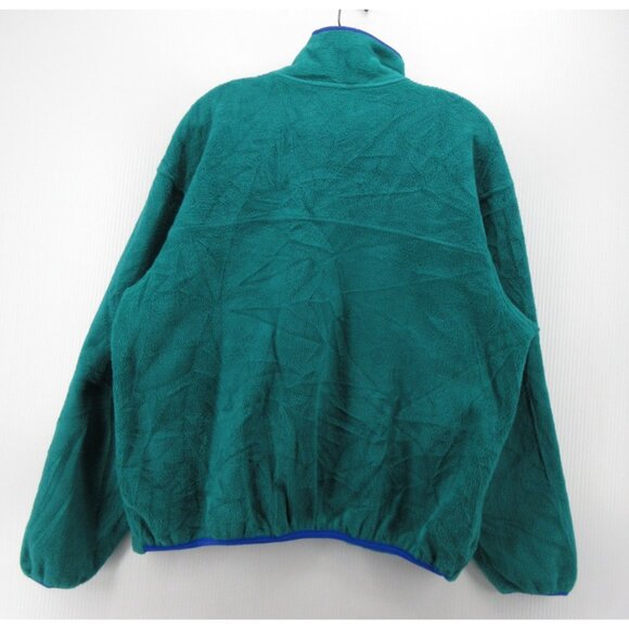 VINTAGE LL Bean Jacket XL Teal Fleece 90s Hiking Full Zip Coat - Picture 9 of 13